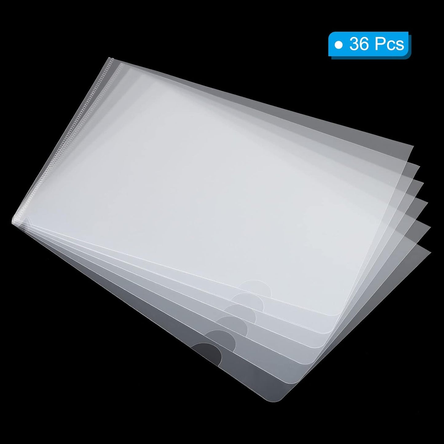 PATIKIL l Type Folders 36 Pack A4 Plastic Clear Document Folder File Jacket Sleeves Project Pockets, Green