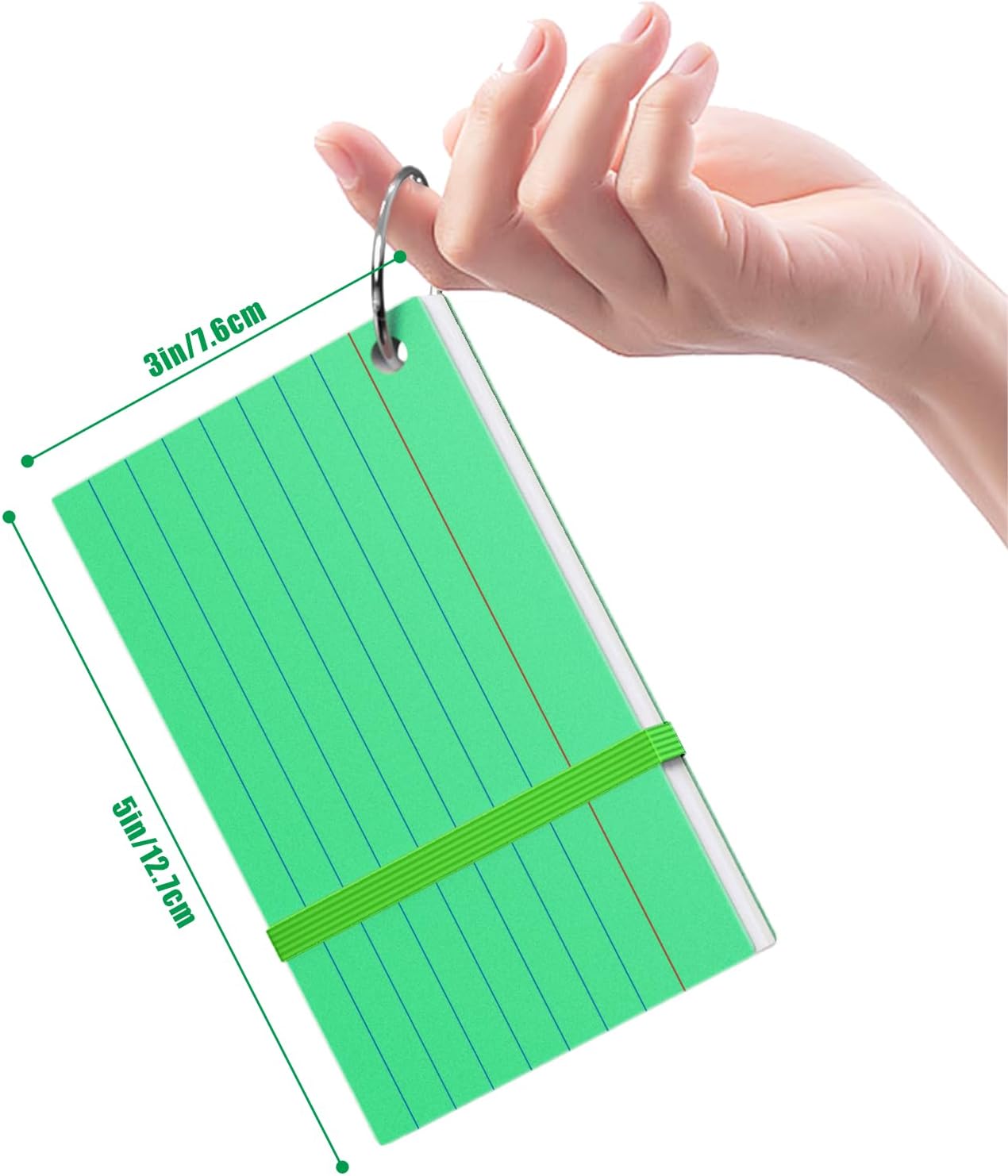 YIZUUN Index Cards 3x5, Flash Cards with Ring, 200 PCS, Ruled Note Cards, Flash Cards for Studying, 4 Packs of 50 sheets, 3x5 Note Cards for Office, Home, School