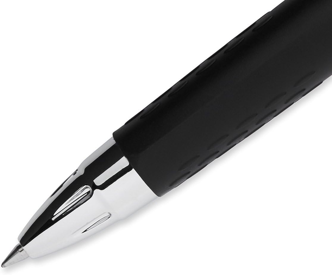 Uni-Ball Signo 207 Retractable Gel Pen, 0.5mm Micro Point, Black, Pack of 6