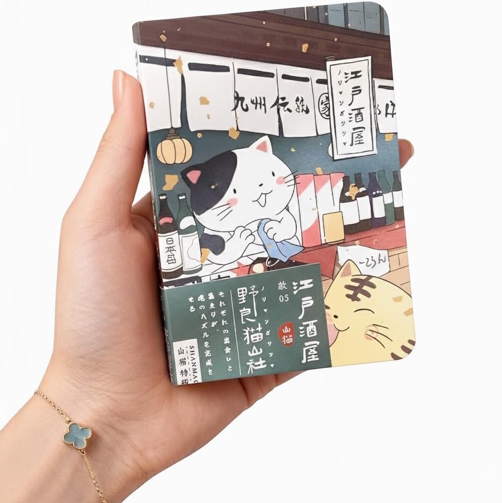 KetA Mini Cat Notebook, 4.7 x 3 inch, 160 Pages, Cute Mini Journal for Teens, Women & Stationery Lovers, Cat Diary for Notes, Doodling & Writing, E