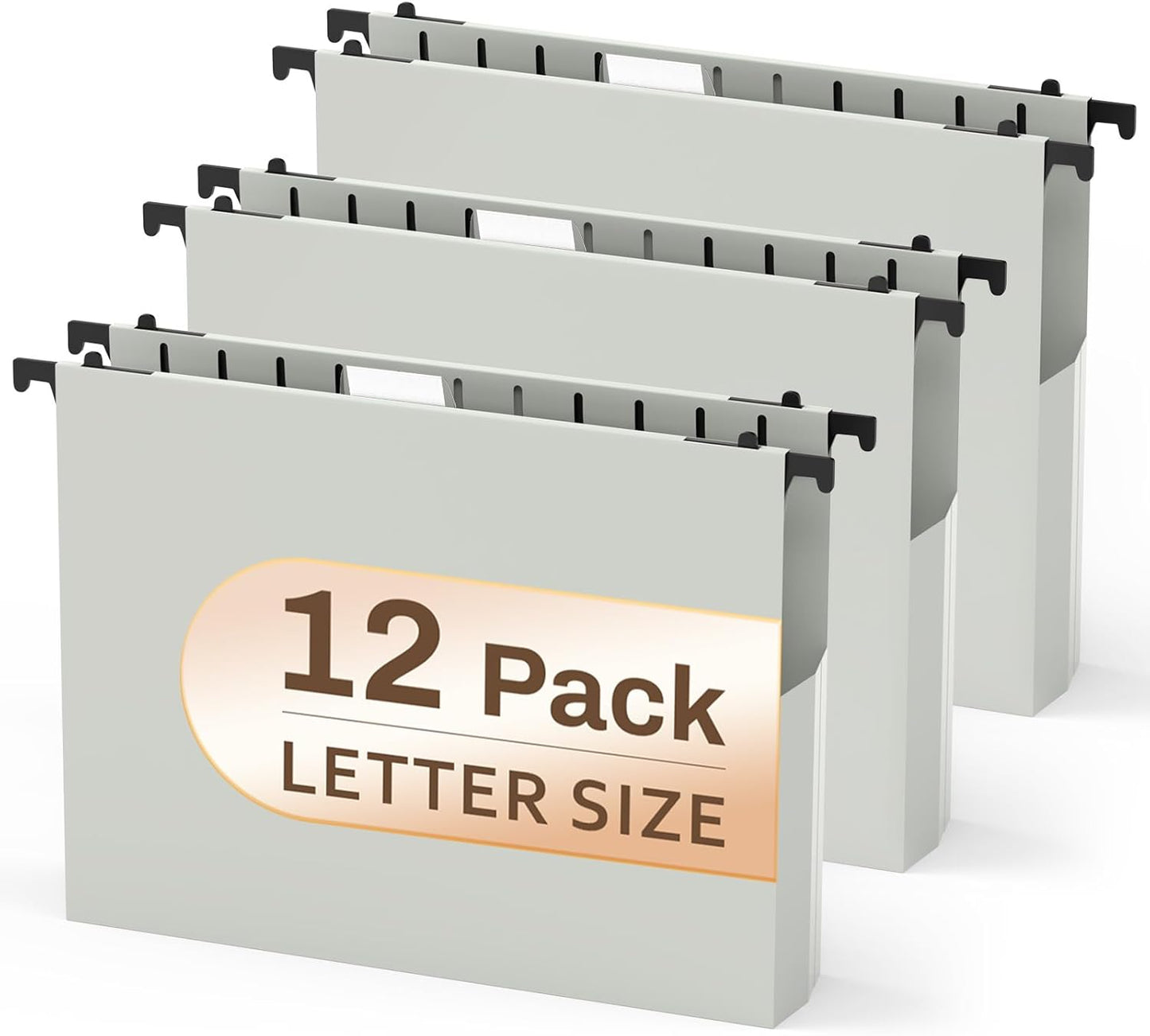 12 Pack Hanging File Folders, Blue Hanging File Folders, Plastic File Folder Hanging with Tabs, Filing Cabinet Folders Organizer Letter Size Paper Storage - Home Schoool Office Supplies