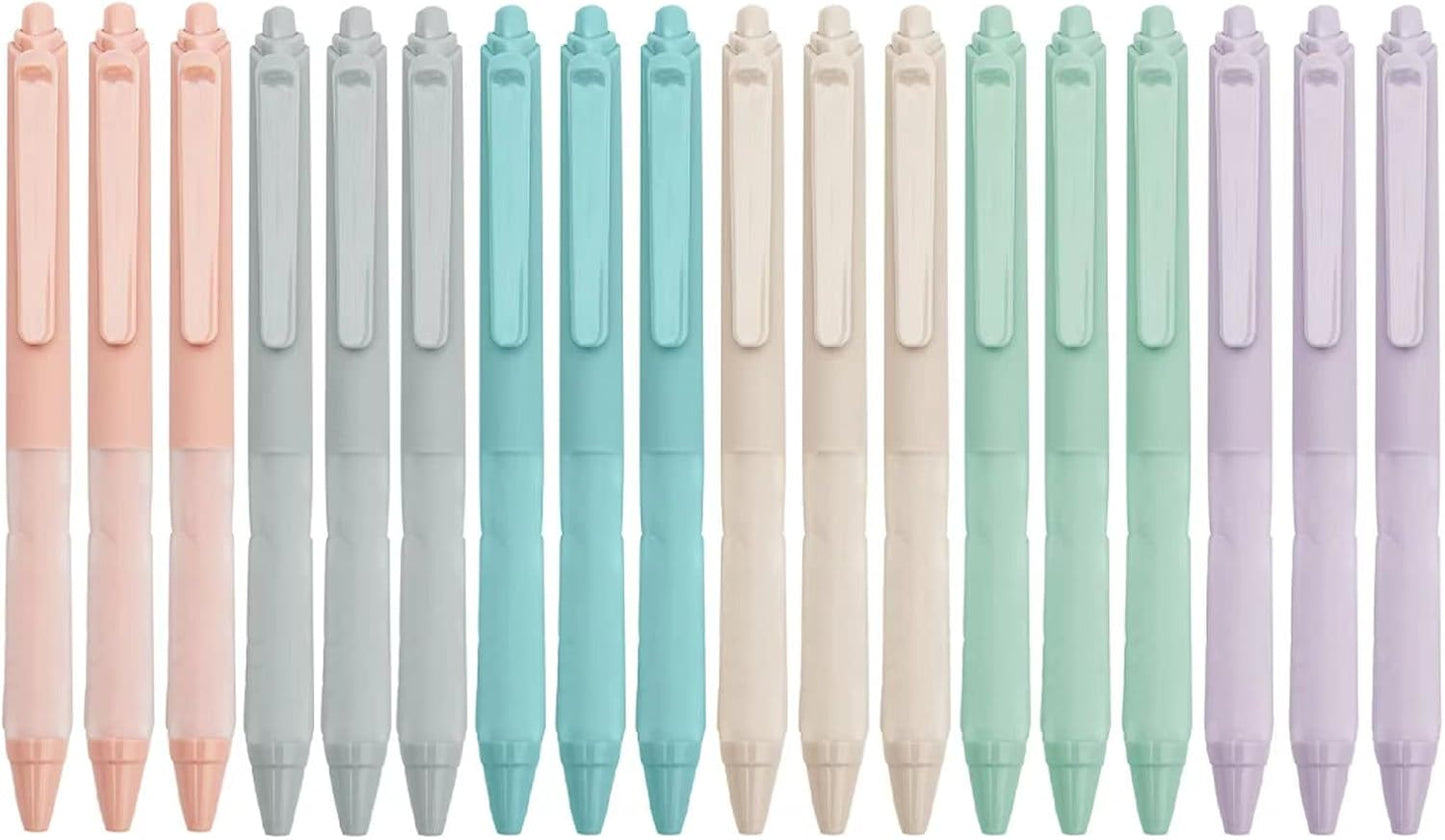 Linbsunne Ballpoint Pens Medium Point 1mm Black Pen with Super Soft Grip Ball Point Pen for Men Women Retractable Pens (6-pack)