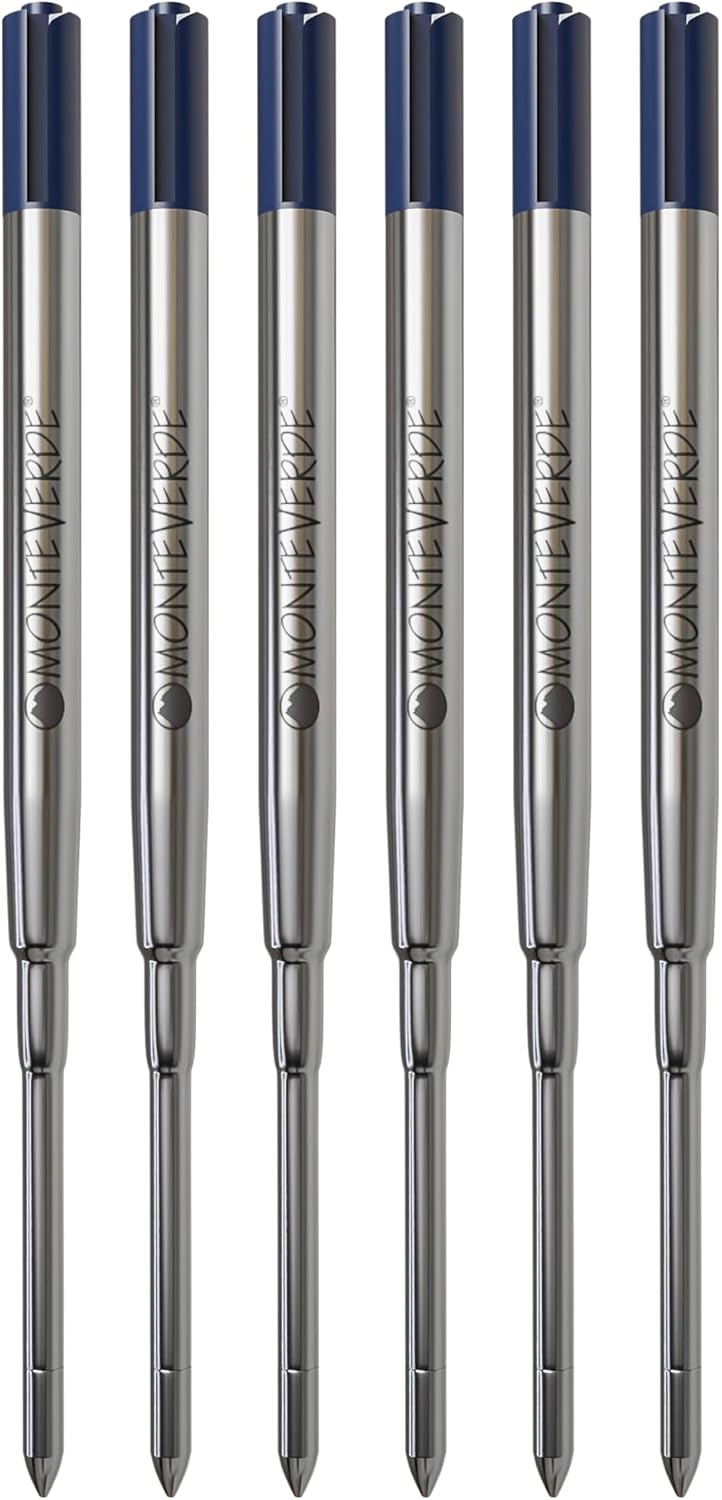 Monteverde Soft Ballpoint Pen Refills to Fit Parker-Style Pens, Extra Fine Point, Blue/Black, 2-Pack, Smooth Writing Technology for Parker, Conklin, Schmidt, and More