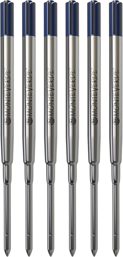 Monteverde Soft Ballpoint Pen Refills to Fit Parker-Style Pens, Extra Fine Point, Blue/Black, 2-Pack, Smooth Writing Technology for Parker, Conklin, Schmidt, and More
