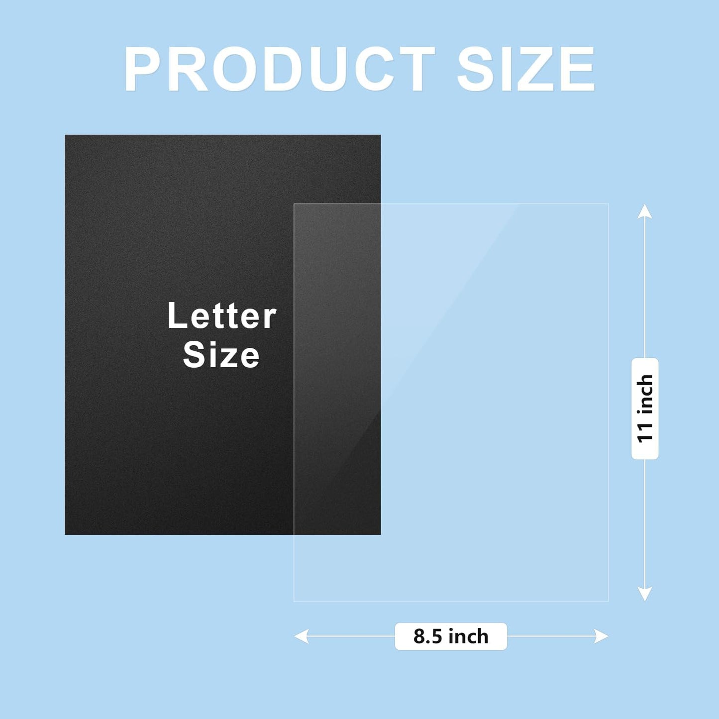 HOUYEE 120 Pack Binding Covers and Backs Set, 8.5x11 Inches, Including 60 Pcs 10 Mil Clear Binding Covers, 60 Pcs 12 Mil Black Plastic Sand Texture Polycovers, Letter Size