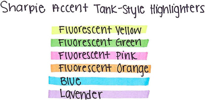 Sharpie Accent Tank Highlighters, Chisel Tip, Fluorescent Yellow, 4-Count (Pack of 2)