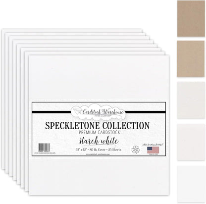 Cardstock Warehouse Speckletone Oatmeal Light Brown Card Stock Paper – 25 Sheets, 8.5 x 11", 80 lb/215 gsm – 100% Recycled, Premium Matte Finish for Cardmaking, Printing, Crafts & DIY Projects