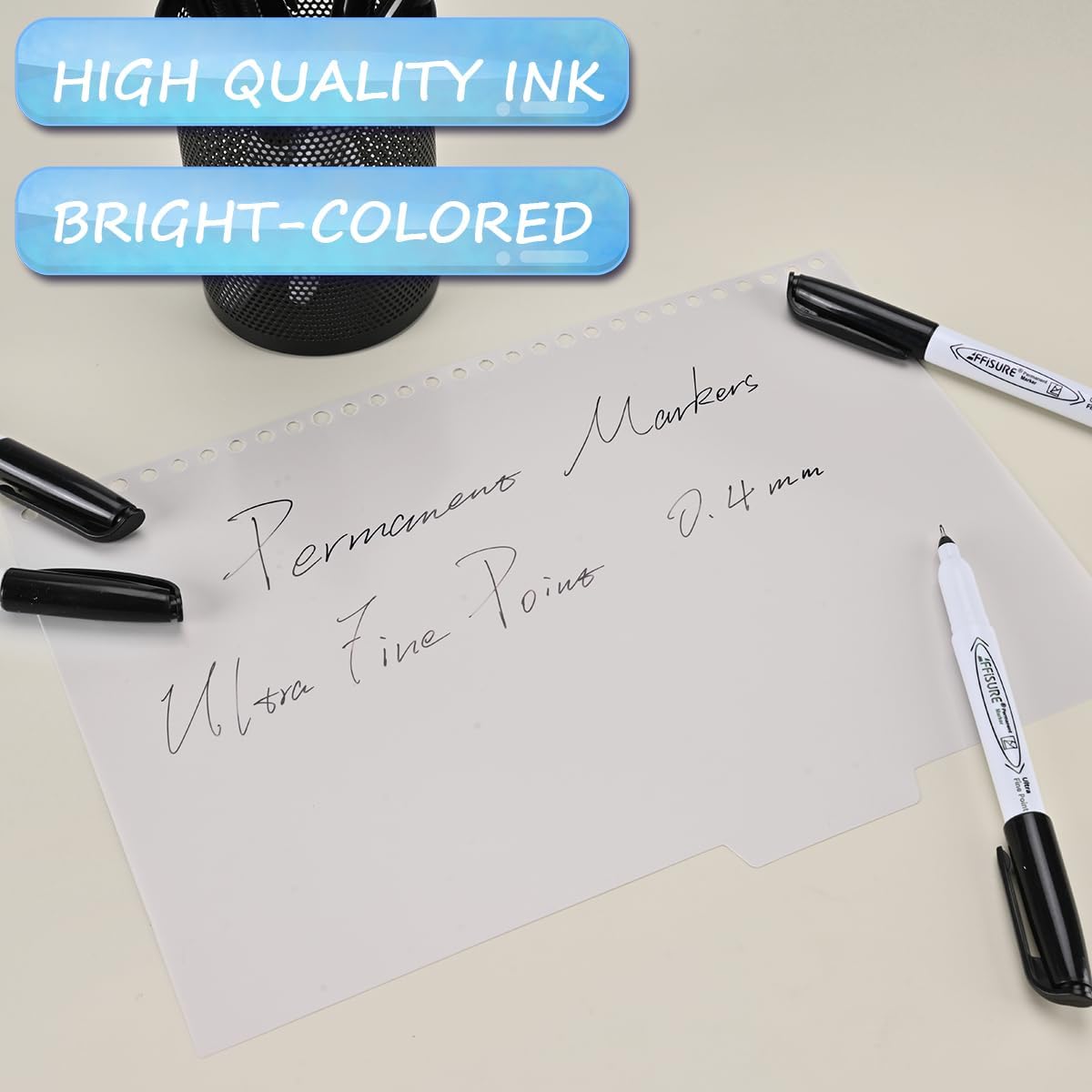 Permanent Markers, Ultra Fine Point, Black, 150 Count, 0.4mm, Fine tip permanent marker set, quick dry, waterproof, fading resists, durable, marks on paper, glass, ceramic, plastic, wood, rock, metal