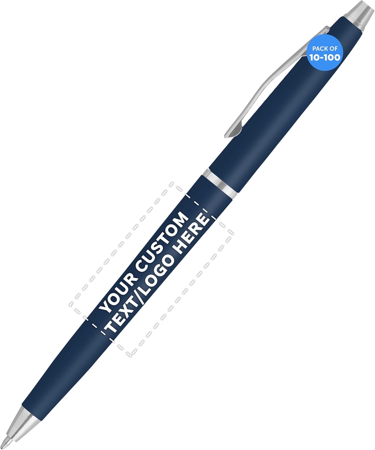 Personalized Langham Ballpoint Pens, Set of 10/50/100 by DISCOUNT PROMOS - Black Ink, Great for Office, Business, Tradeshows - Black