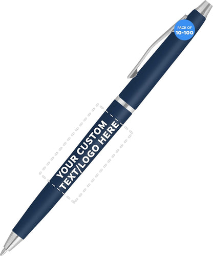 Personalized Langham Ballpoint Pens, Set of 10/50/100 by DISCOUNT PROMOS - Black Ink, Great for Office, Business, Tradeshows - Black