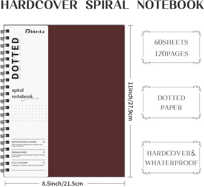 Lined Notebook Spiral Notebook 8.5" x 11"-4 Pack Large Journal Hardcover Notebook 7mm College Ruled Notebook 120 Pages 100 GSM Thick Hardcover Journal for School (LINED, Mult-color)
