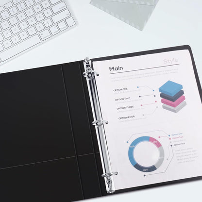3 Ring Binder 1-1/2 Inch, ViVin Sturdy 1.5"-Slant D Ring Binder with 2 Interior Pockets, Clear View Cover, PVC-Free, Fits 350 Sheets of US Letter Size Paper (6 Pack, White)