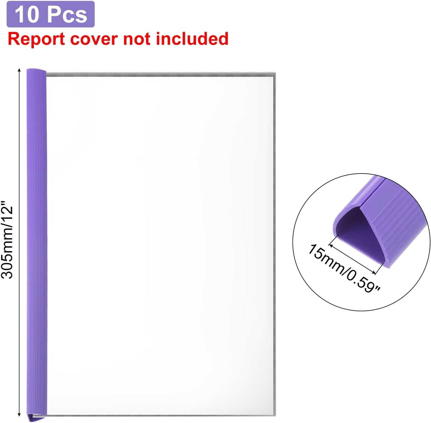 PATIKIL 10Pcs Binding Bars, 15mm Binding Bars Slide Grip 120 Sheets Capacity A4 Size Report Binder Triangle Presentation Binder for Report Cover Resume, Blue
