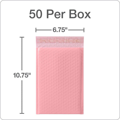 Quality Park Bubble Mailers, 6 x 9 Inch, White Poly Mailers, Padded Envelopes, Shipping Envelopes, Water Resistant, Self Seal, 50 Per Box (QUA85856), Plastic