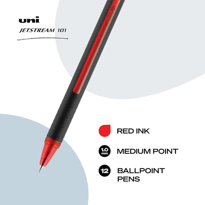uniball Jetstream 101 Ballpoint Pens, Medium Point (1.0mm), Blue, 12 Pack