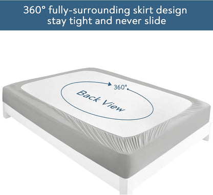Magik & Kover Twin Mattress Protector Waterproof Cover 2 Pack, Waterproof Bed Twin Fitted Sheet Only, Machine Washable Deep Pocket Single Size Mattress Cover for Kids with Elastic Rubber Band, Grey