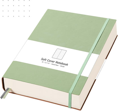 AHGXG Graph Paper Notebook - Grid Paper Notebook Large A4 8.5''×11'', 320 Pages Thick Journal, 100gsm Thick Graph Paper, Leather Softcover, Inner Pocket - Black