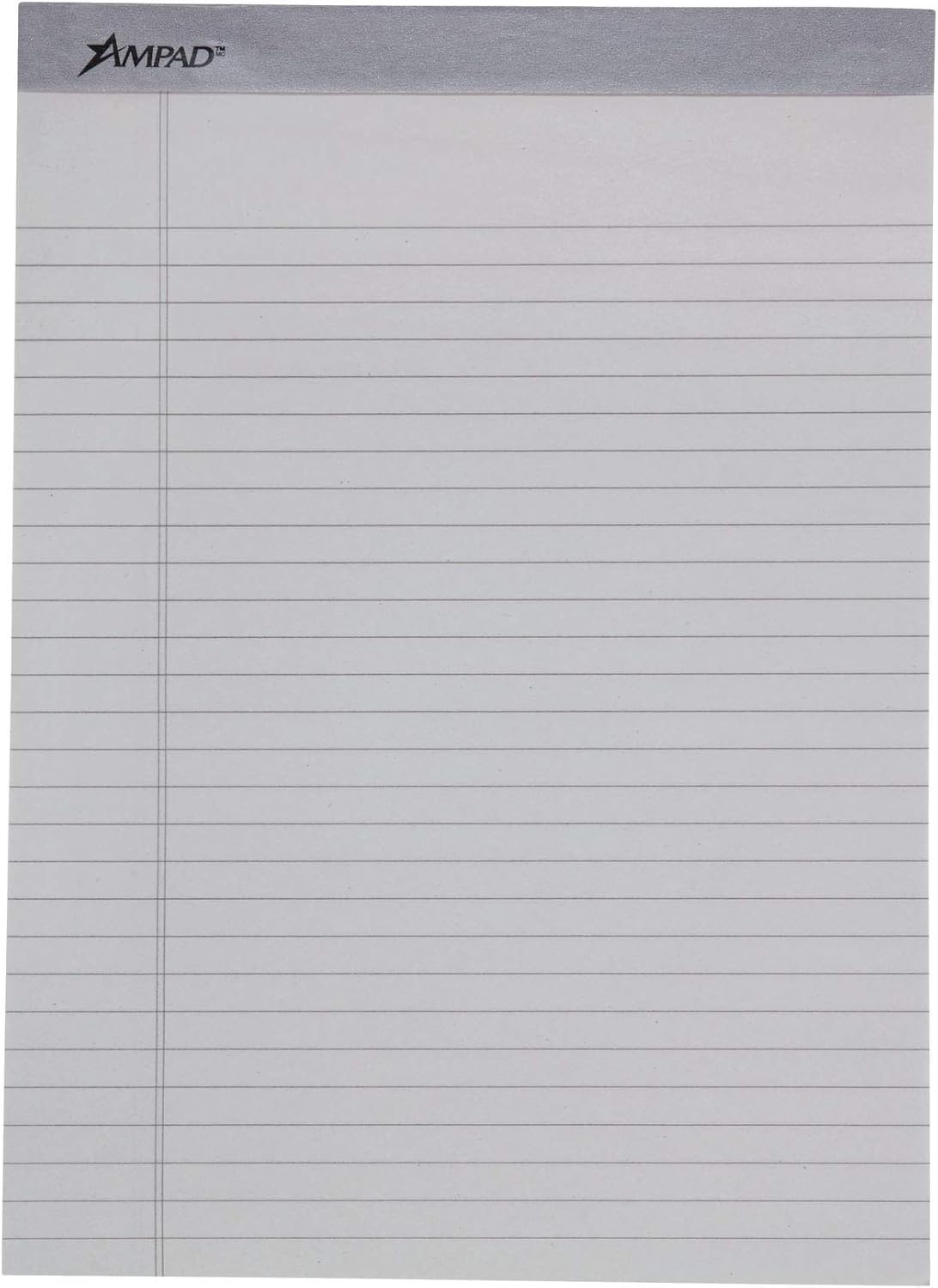 Ampad Evidence Pastel Perforated Pad, Size 8-1/2 x 11-3/4, Assorted ( Blue, Gray, Orchid), Legal Ruling, 50 Sheets per Pad, 6 Pack (20-602R)