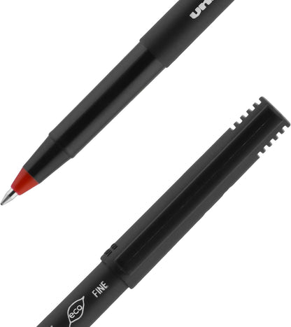 uniball Roller Rollerball Pens, Micro Point (0.5mm), Blue, 12 Pack