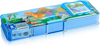 Henoyso Multifunctional Pencil Box for Girls Butterfly Pencil Case with Calculator and Sharpener Cool Cute Pencilcase School Supplies Essentials Christmas Birthday Gift Present for Kids Teens