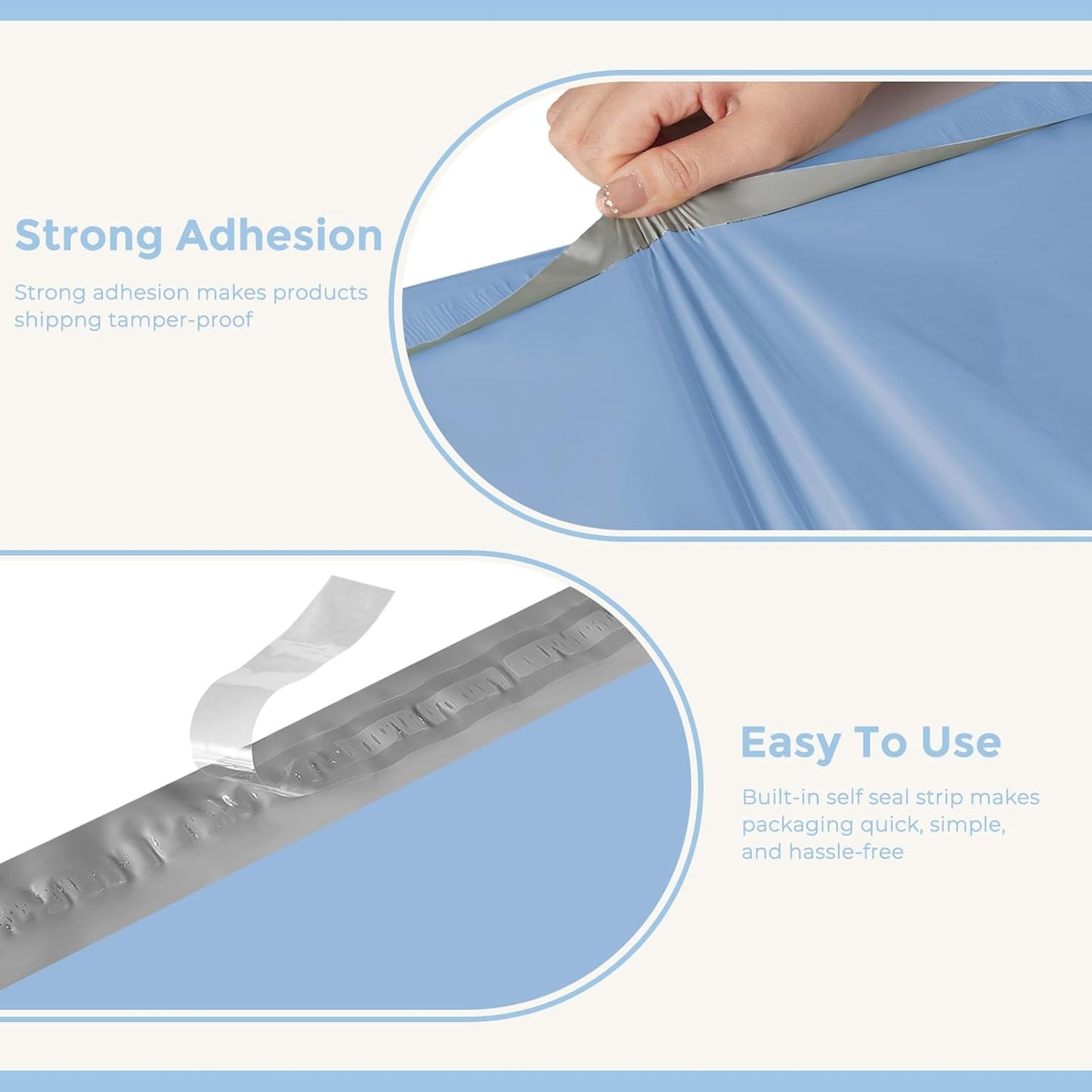 Metronic Poly Mailers 10x13 300 Pcs, Small Shipping Bags for Clothes, Shipping Envelopes for Small Business, Strong Adhensive Mailing Bags, Haze Blue