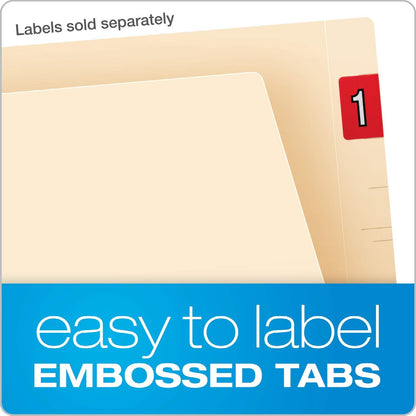 Pendaflex Manila End-Tab Fastener Folders, Letter Size, 2 Fasteners, Manila, Straight Cut, 50/BX (H10U13)
