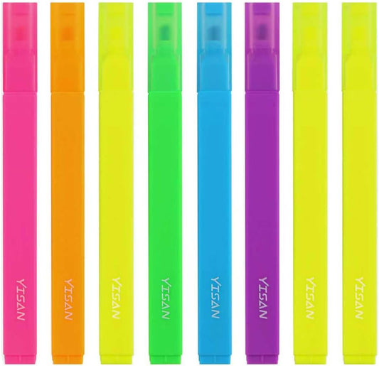 YISAN Highlighters Assorted Colores,Soft Tip Highlighters No Bleed,Journal Pens 70955