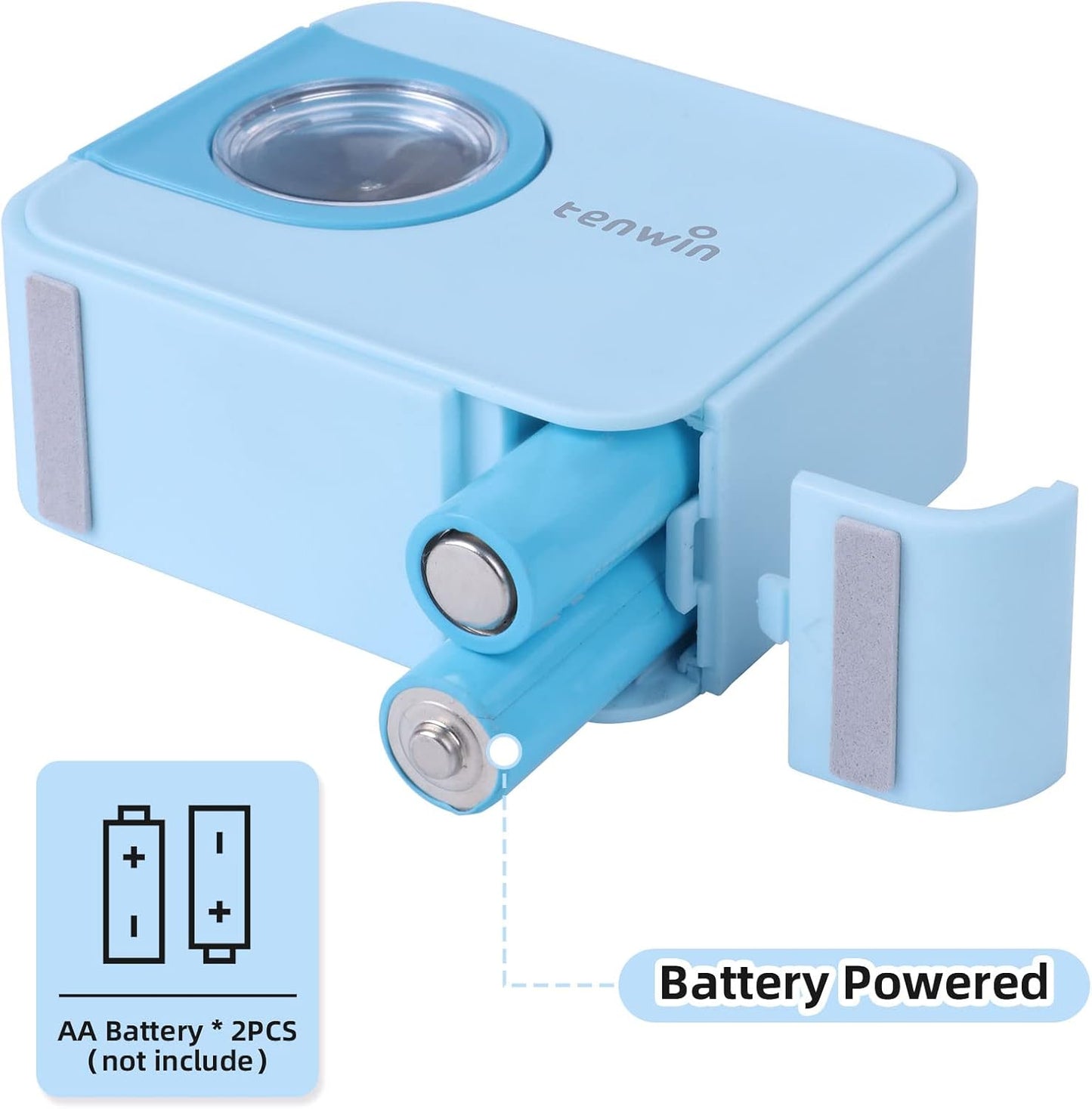tenwin Portable Electric Pencil Sharpener, Pencil Sharpeners Battery Operated, Tungsten Steel Blade to Fast Sharpen, Kids Pocket Sharpener, Fit to 6-8mm No.2/Colored Pencils, School/Office/Home (Blue)
