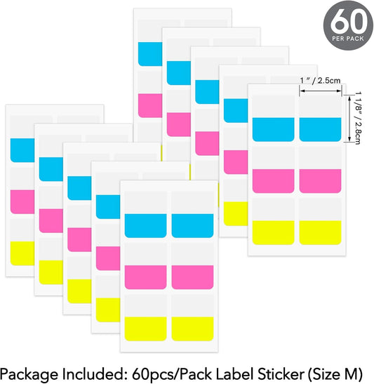 60PCS Sticky Index Tabs, Colored Book Sticky Tabs for Notebooks, Repositionable Page Tabs for Notebooks File Classification,Writable Reusable Sticky Notes,Index Label Sticker 3 Colors(1x1.1inch)