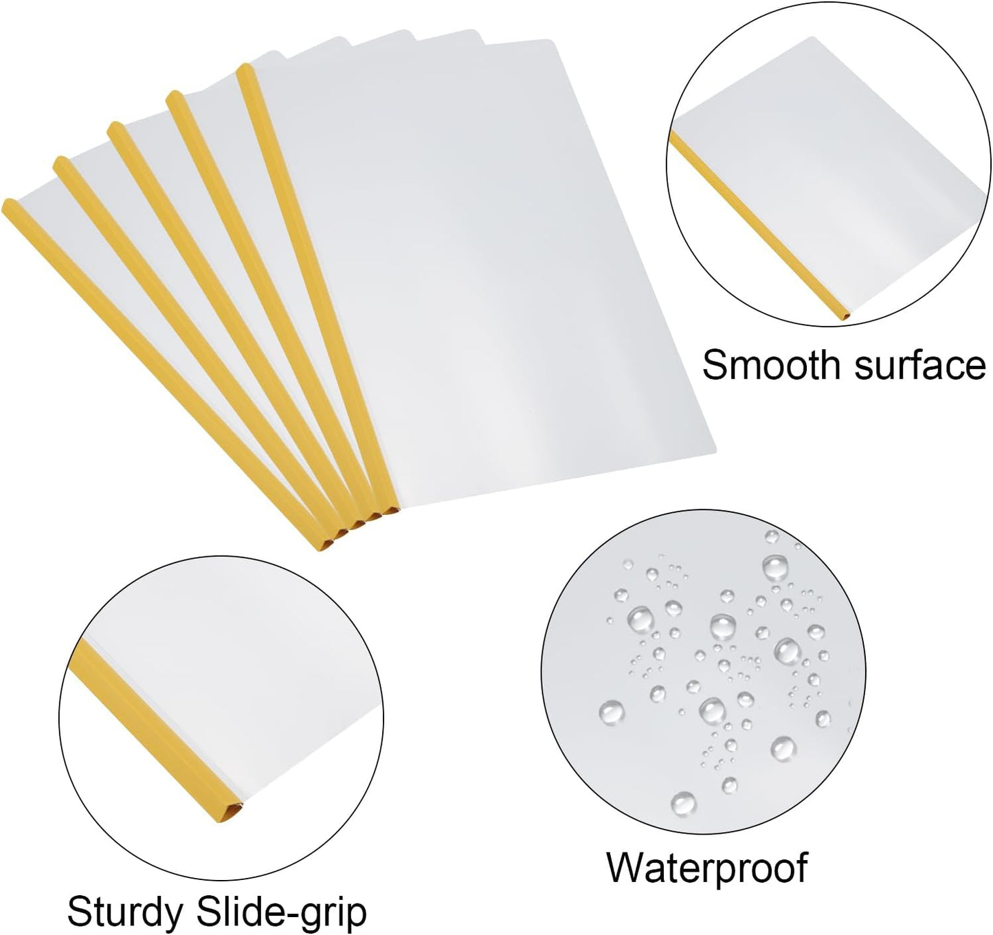 PATIKIL Clear Report Covers with Sliding Bar, 20 Pcs 10mm Slide-Grip Resume Covers 75 Sheets Capacity, A4 Presentation Folders for File, Resume, Green