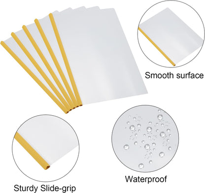 PATIKIL Clear Report Covers with Sliding Bar, 20 Pcs 10mm Slide-Grip Resume Covers 75 Sheets Capacity, A4 Presentation Folders for File, Resume, Green