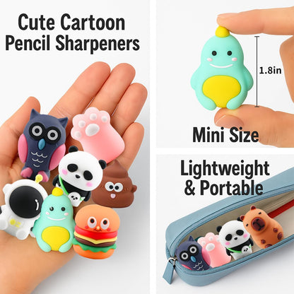 8 PCS Pencil Sharpener for Kids, Pencil Sharpener Manual, Cartoon Handheld Little Pencil Sharpeners, Kawaii Stationary Gifts, Small Favors Gifts for Office Supplies (Style 1)