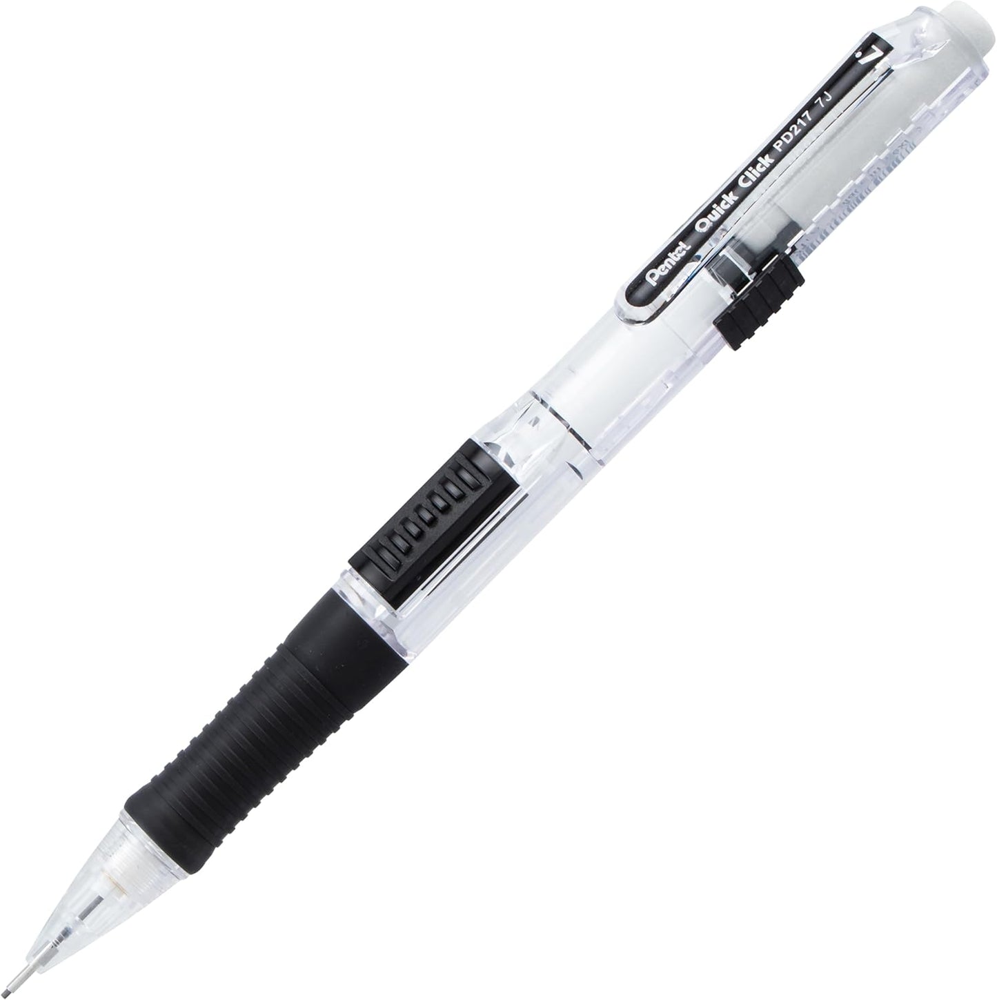 Pentel Quick Click Mechanical Pencil, (0.7mm), Includes Refill Lead and Erasers, Pack of 8 Pencils (PD217LEBP8)