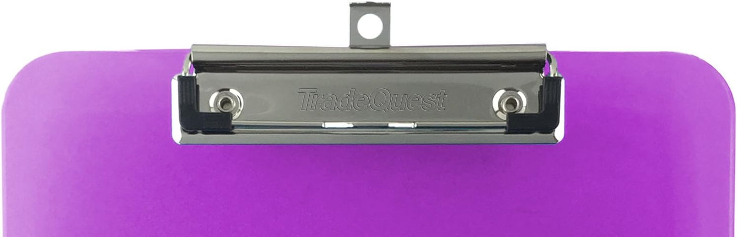 Trade Quest Plastic Clipboard Opaque Color Letter Size Low Profile Clip (Pack of 6) (Black)