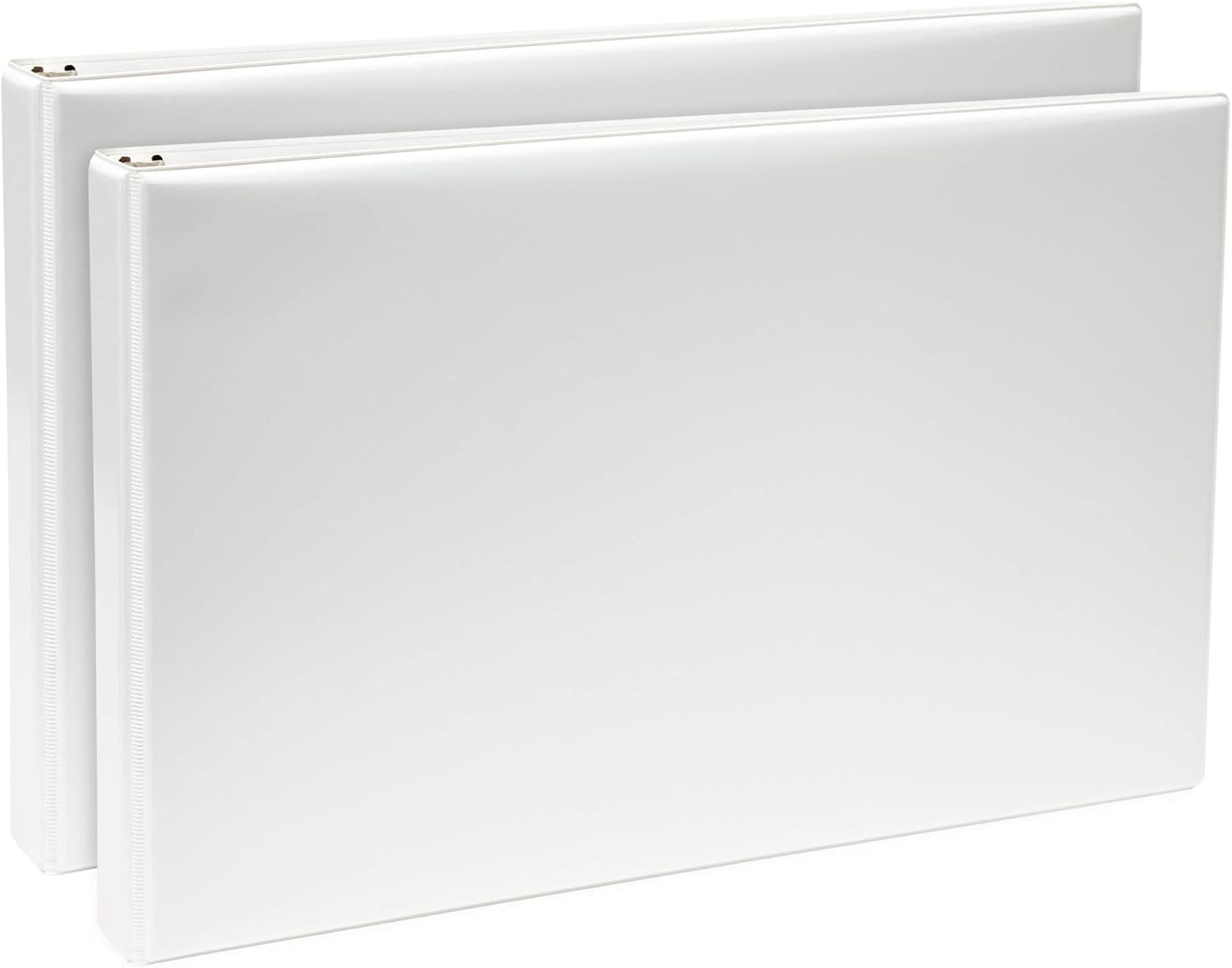Avery Heavy-Duty View 3 Ring Binders, 1" Slant Rings, Holds 11" x 17" Paper, White, 2 Pack (17707)