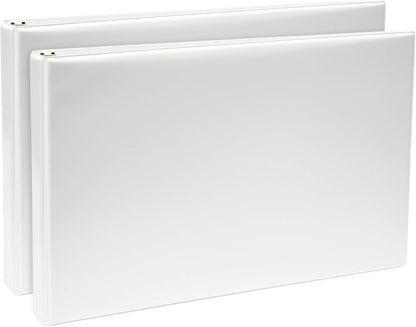 Avery Heavy-Duty View 3 Ring Binders, 1" Slant Rings, Holds 11" x 17" Paper, White, 2 Pack (17707)