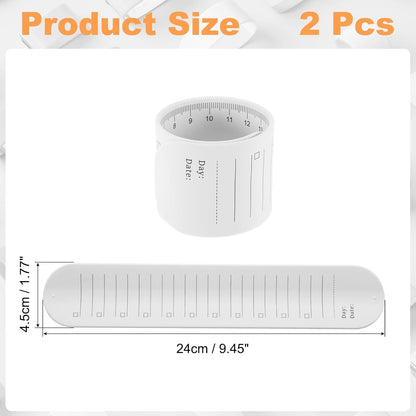 uxcell 2Pcs Writable Wrist Band, 9.45" x 1.18" Waterproof Slap Bracelet Reusable Writable Erasable to Do List Silicone Memo Wrist Bands for Planner Reminder (White)