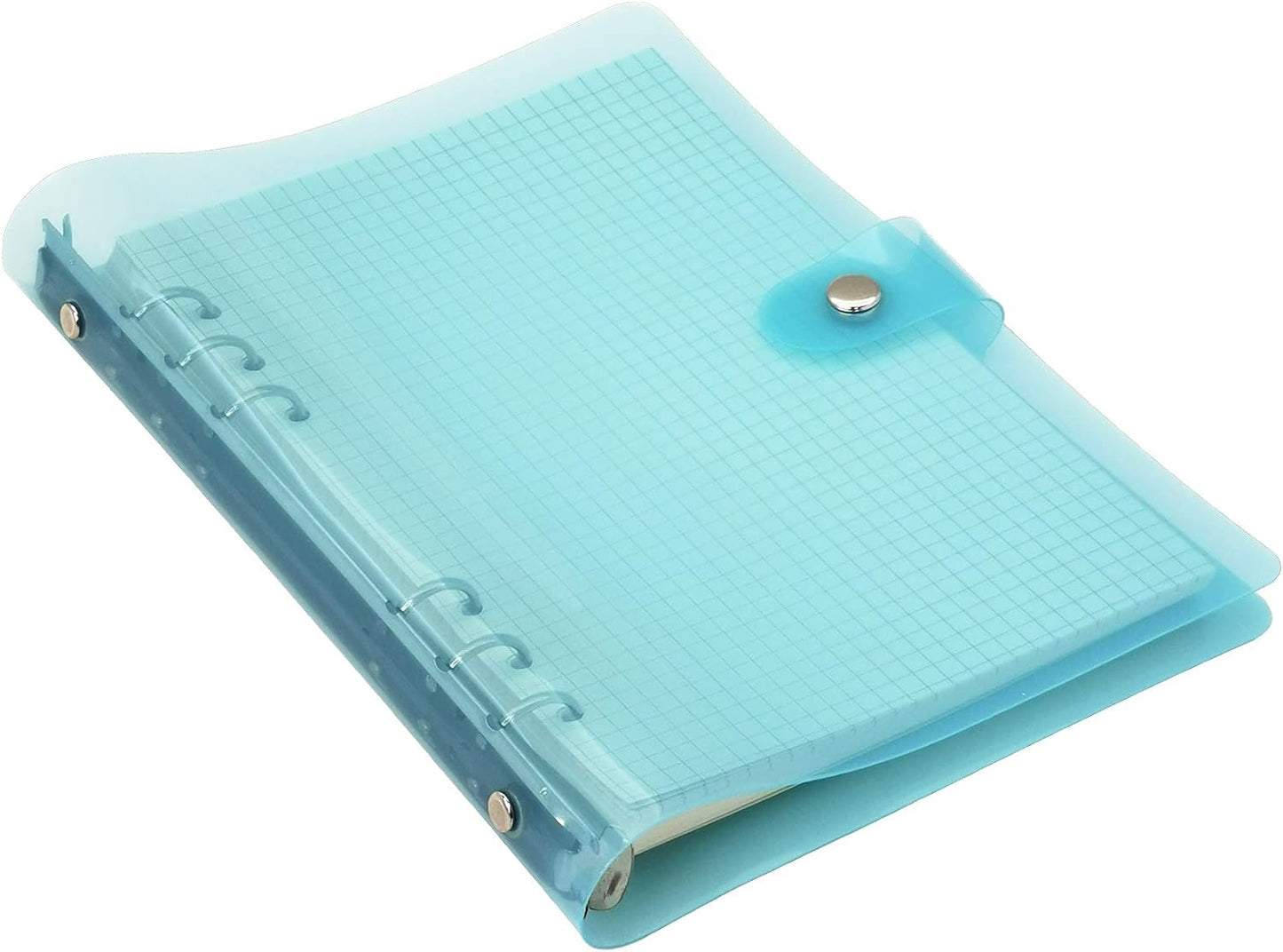 A6 A5 6-Holes Colorful PVC Cover Round Ring View Binder with Snap Button Closure File Folder for Loose Leaf Sheet Protectors Notebook Refill (Pink Daisy, A5 Mini Set) - Colors B