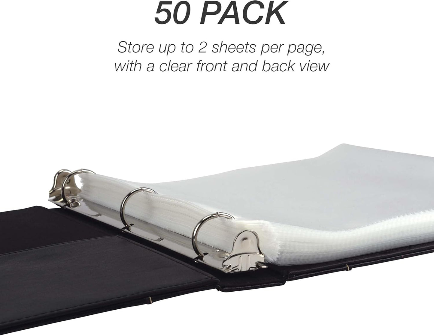 Samsill 50 Pack Sheet Protectors, 8.5x11 Inch Page Protectors for 3 Ring Binder, Standard Weight, Non-Glare Protector, Letter Size, Top Loading, Acid Free