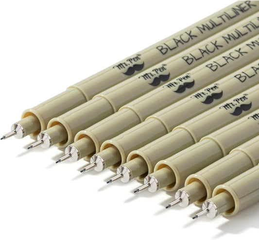 Mr. Pen- 0.25mm Micro Fine Point Pens, 4 Pack, Black Ink, Ultra Fine Point, Waterproof, Acid-Free, No-Smear Quick-Dry Fineliner Pens for Drawing, Sketching, Journaling, Outlines & Everyday Writing