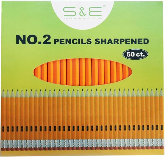 S & E TEACHER'S EDITION 360pcs Pre-sharpened Pencils with eraser top, No.2 pencils #2 HB pencil, Golf, Classroom, Pew, Back to school, 360 pcs/box
