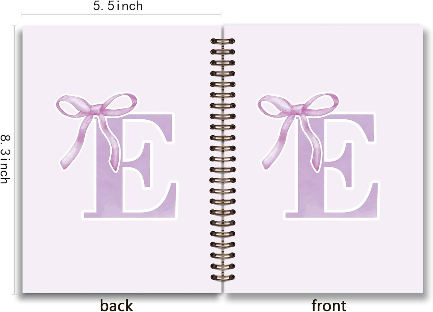 Blue Bow Journal Notebook for Girls,Initial H Journals Personalized Diary Gifts for Teen Girl Kids,Monogrammed Gifts for Women,Trendy Coquette Cute Hardcover Spiral Notebook 5.5 x 8.3 - Colors A