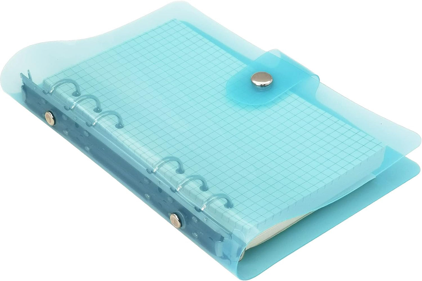 A6 A5 6-Holes Colorful PVC Cover Round Ring View Binder with Snap Button Closure File Folder for Loose Leaf Sheet Protectors Notebook Refill (Pink Daisy, A5 Mini Set) - Colors B