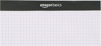 Amazon Basics Quad-Ruled Graph Paper Pad with Sturdy Back, Perforated, 8.5" x 11.75", White, 100 Sheets/Pad, 2-Pack