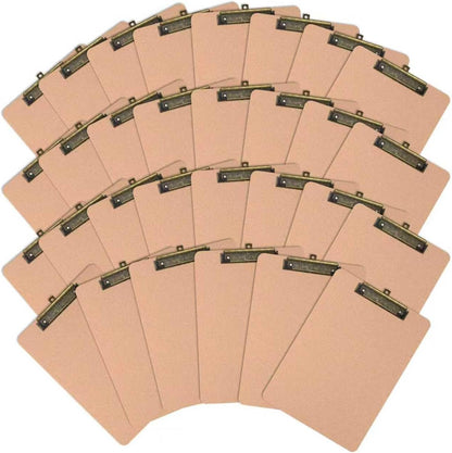 2 Pack Wood Retro Clipboards, 9 x 12.5'' Letter Size for Classroom, Students, Kid, 8.5 x 11'' Decoration Clip Board with Low Profile Copper Clip, Office & School Supplies