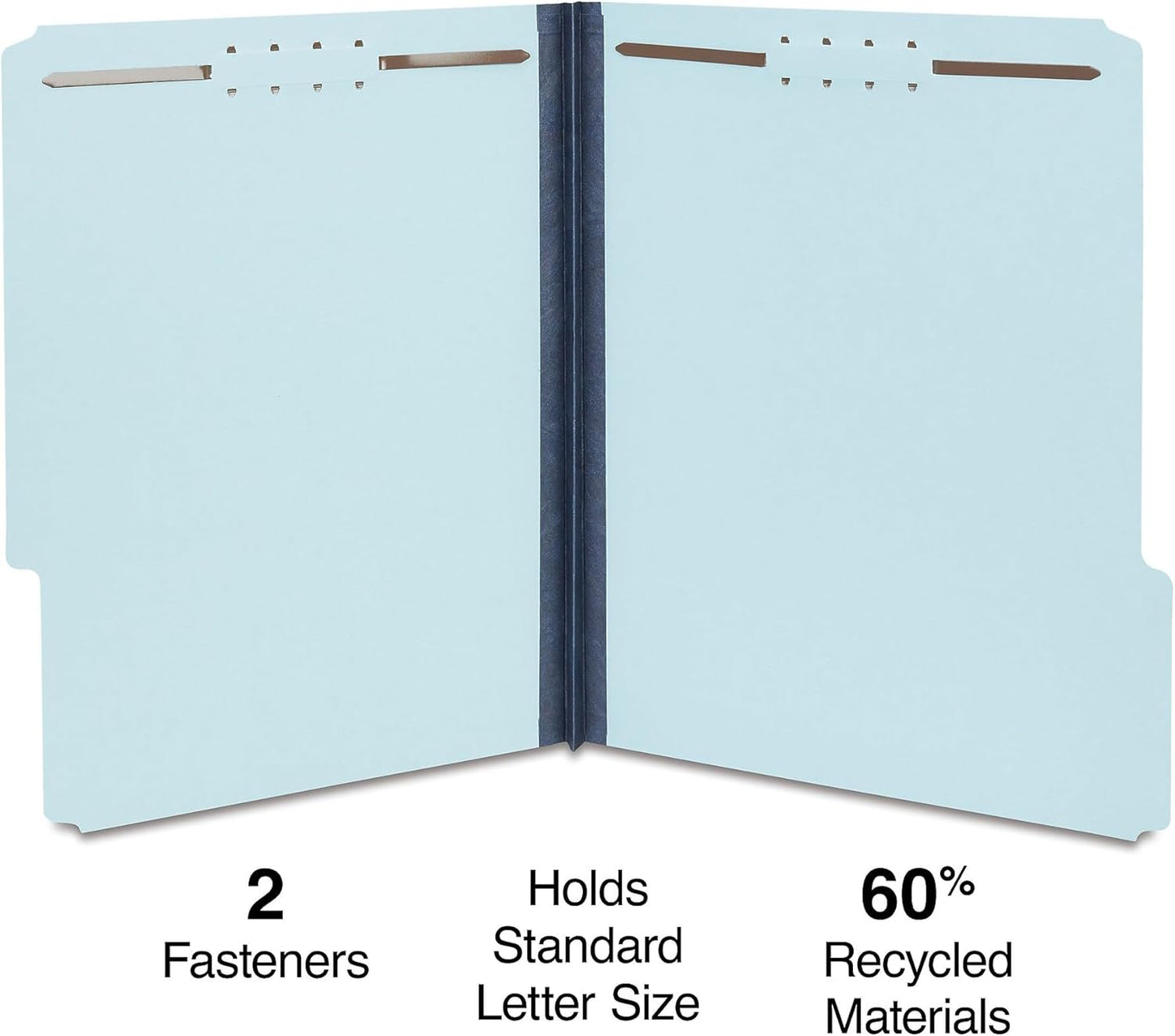 Staples Pressboard Classification Folder, Letter Size, 1" Expansion, Light Blue, Reinforced Durable Construction, 50/Carton