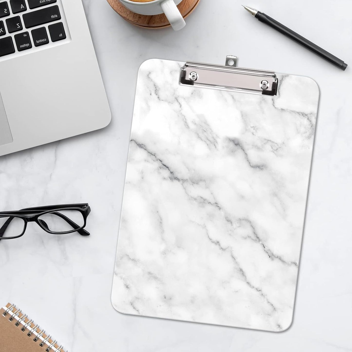 Hongri Plastic Cute Clipboard, Letter Size for Students, Teacher, Woman and Kids, Low Profile Clip, Decorative Pattern, Size 9 x 12.5 in, Dream Marble
