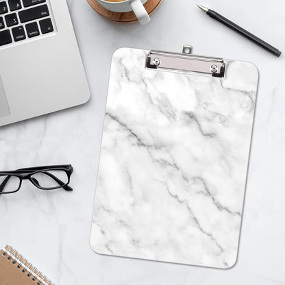 Hongri Plastic Cute Clipboard, Letter Size for Students, Teacher, Woman and Kids, Low Profile Clip, Decorative Pattern, Size 9 x 12.5 in, Dream Marble