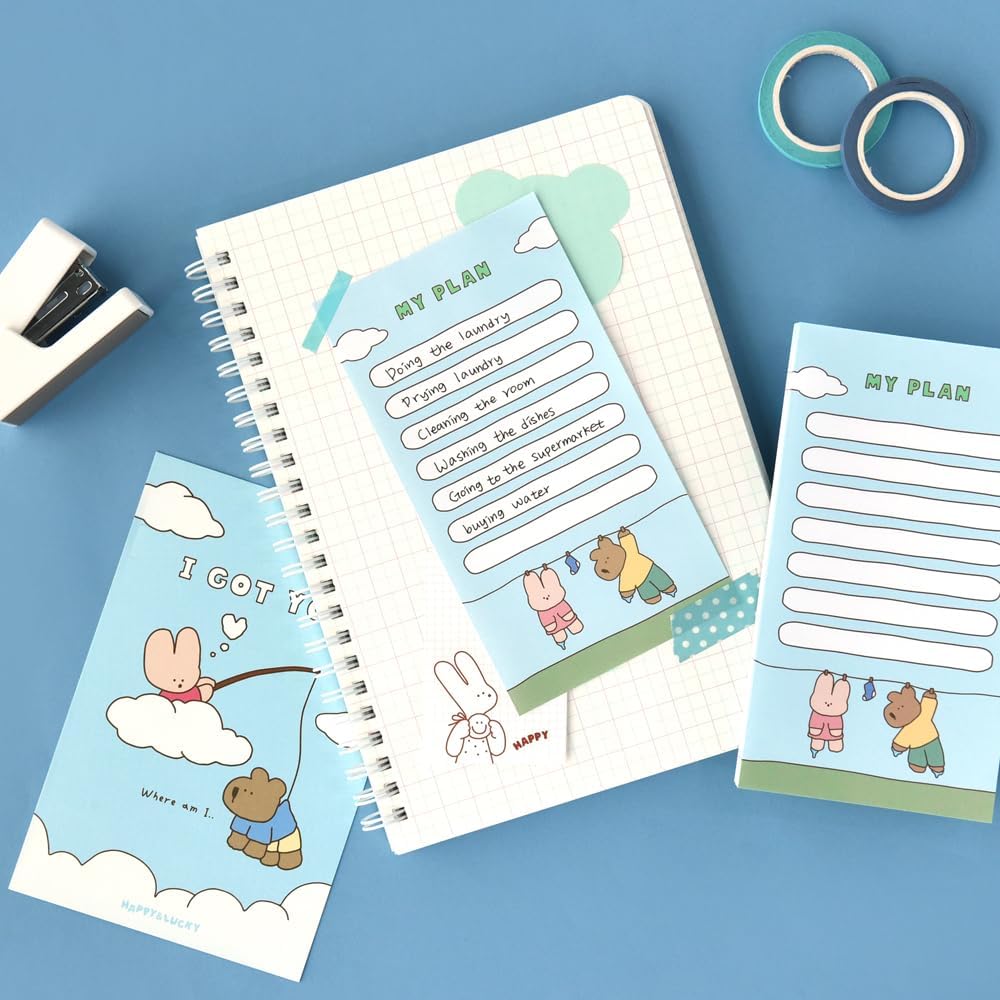 Monolike Memopad Memories design B SET - 4 Packs, 4 Different Designs, 100 Sheets Per Pad, Total 400 Sheets, Note pads, Writing pads, 3.15 x 4.17 Inches