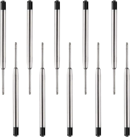 Obacle Ballpoint Pen Refills Black, 1.0mm Medium Point Smooth Writing for Ballpoint Pens, Black Ink, 3.85inch (9.8cm), 10 Pack (Black)